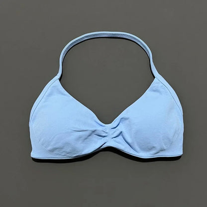 Seamless Halter Sports Bra – Women's Push-Up Gym Bra