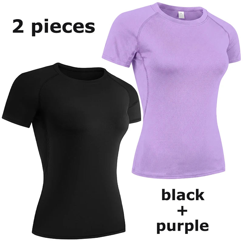 Women's Compression Athletic T-Shirt – Short Sleeve Quick Dry Workout Top