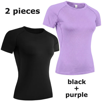 Women's Compression Athletic T-Shirt – Short Sleeve Quick Dry Workout Top