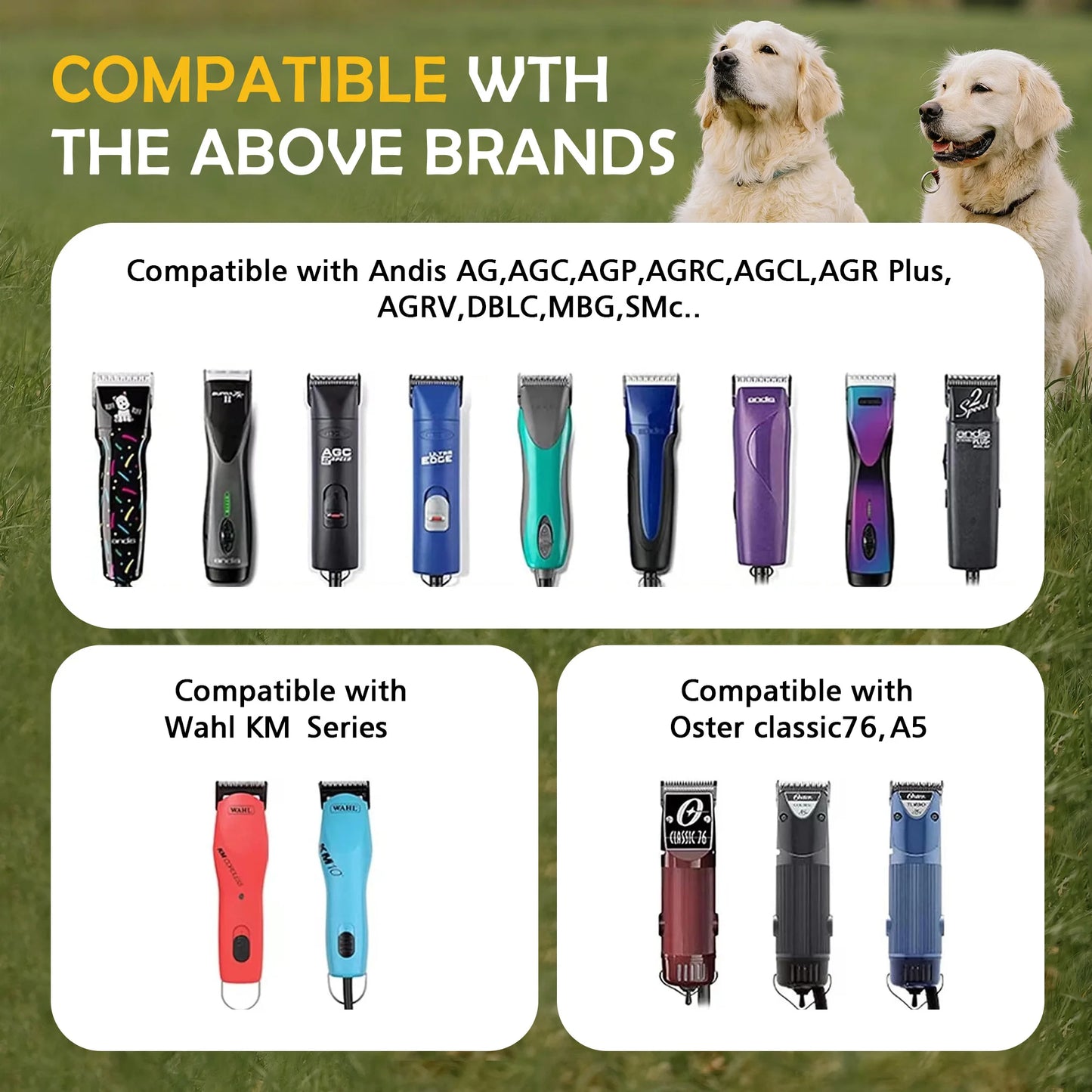 Dog Grooming Clipper Replacement Blades – Compatible with Andis Clippers