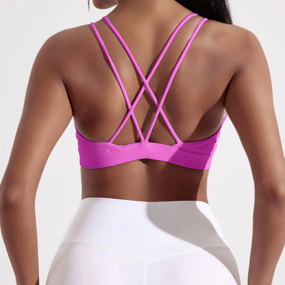 Women's Strappy Cross-Back Sports Bra – Gym, Yoga & Training Top