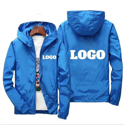 Custom Logo Windbreaker Men – Waterproof Hooded Jacket Personalized