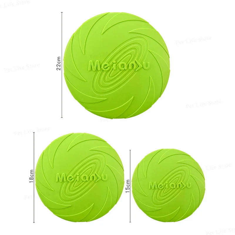 Dog Frisbee Rubber Flying Disc Toy – Bite-Resistant Outdoor Training Disc for Dogs
