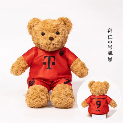 Football Player Plush Teddy Bear Doll – Soccer Star Souvenir Gift