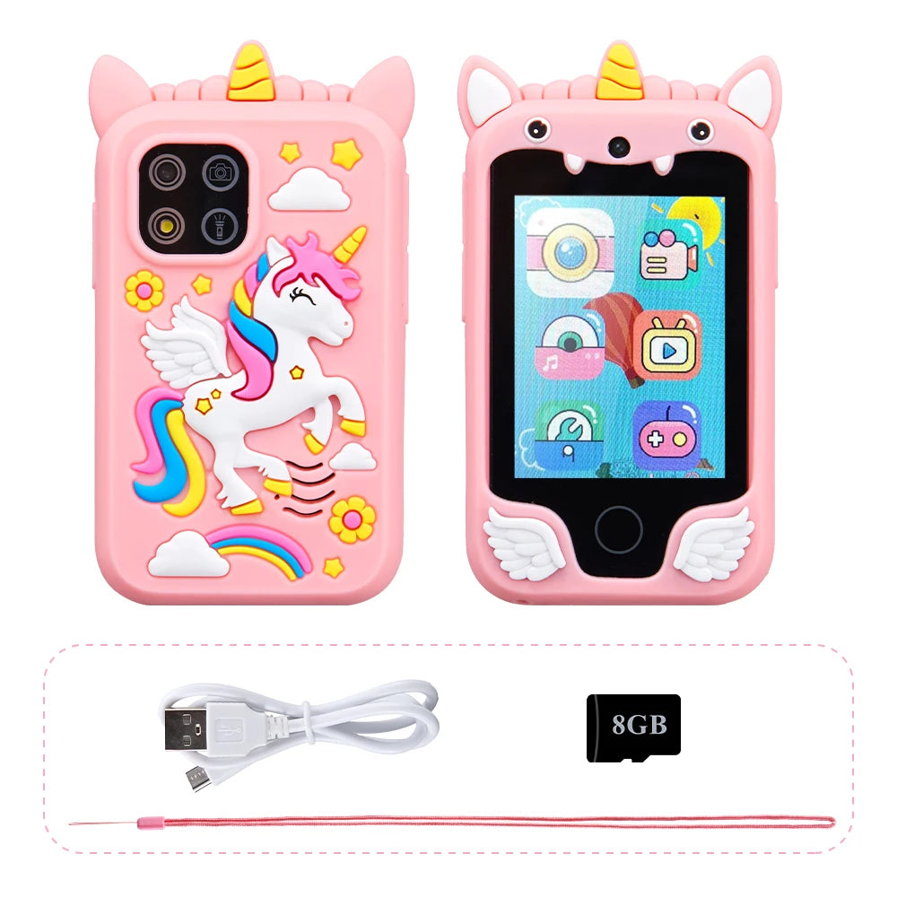 Kids Smart Phone Toy with Touchscreen & Camera – Unicorn Design for Girls