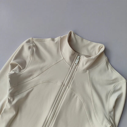 Women's Full-Zip Yoga Sports Jacket – Standing Collar Running Top