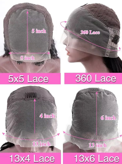 200 Density HD Lace Frontal Wig – Straight Brazilian Human Hair 18–46 Inch