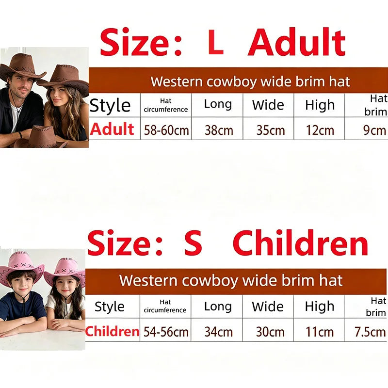 Western Cowboy Hat – Unisex Cowgirl Hat for Women & Men