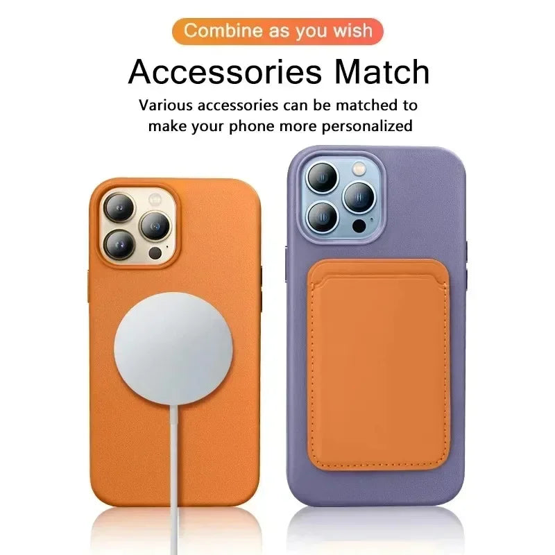 Luxury Magnetic Leather Case Apple Iphone 17 Pro Max 16 13 12 14 15 Plus Official Macsafe Magsafe I