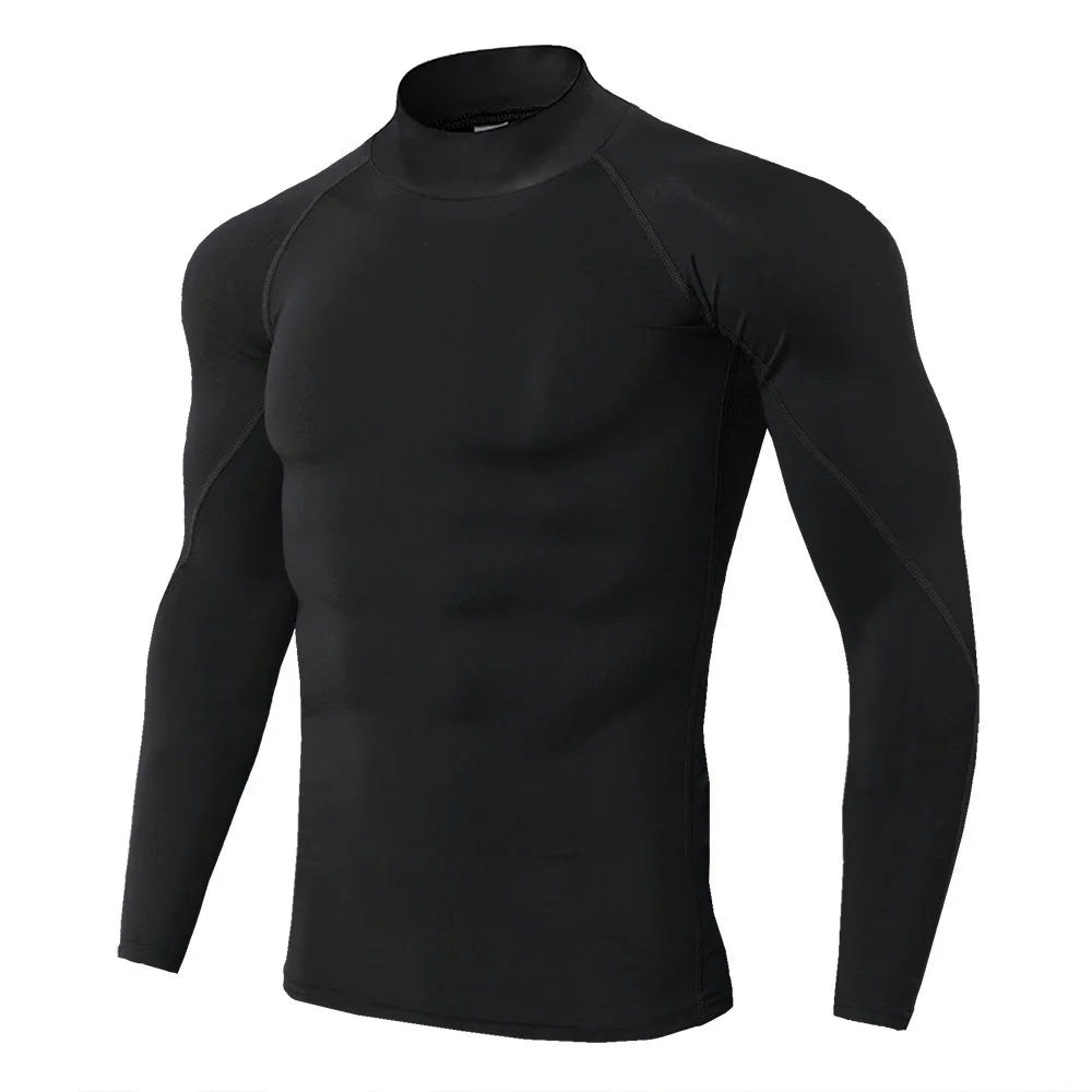 Men's Compression Shirt Long Sleeve Quick-Dry Gym Running Workout Top
