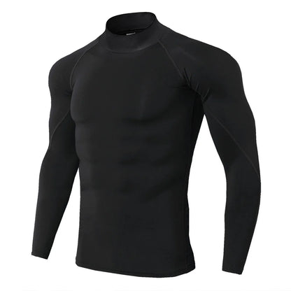 Men's Compression Shirt Long Sleeve Quick-Dry Gym Running Workout Top