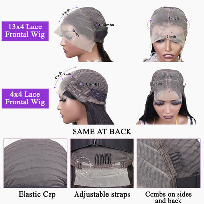 Bone Straight Bob Wig 13x4 / 4x4 Lace Front Human Hair Pre-Plucked Brazilian