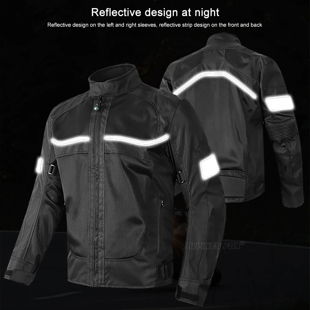 Vemar Men's Motorcycle Jacket – Mesh Motocross Protective Riding Coat