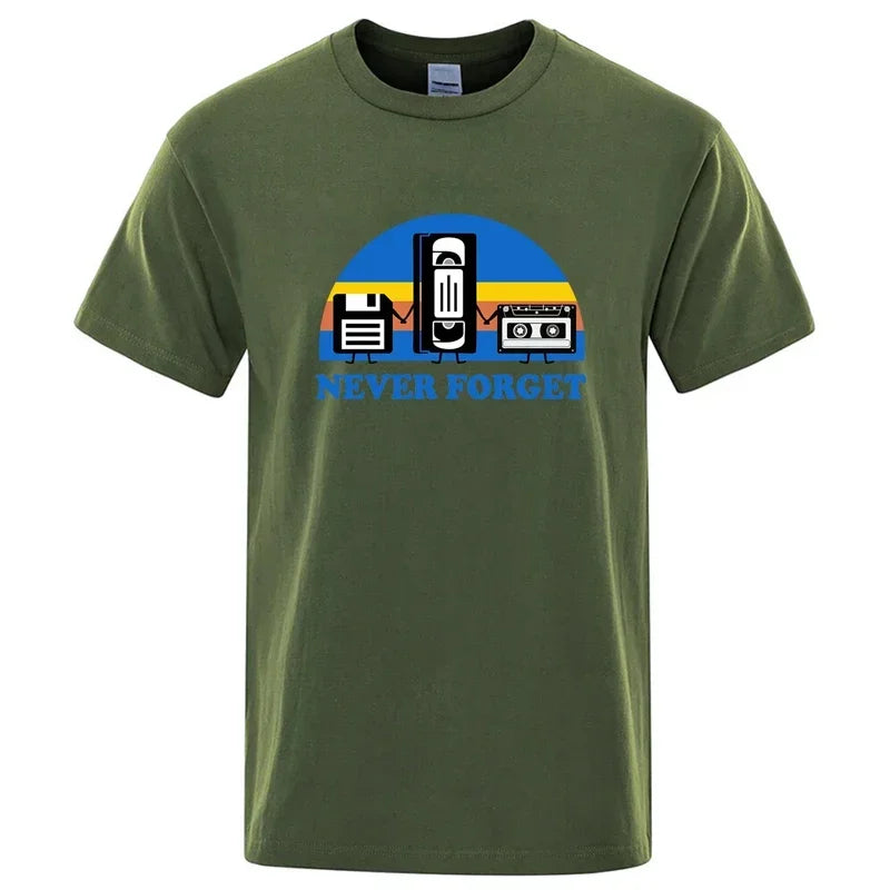 Never Forget Graphic T Shirt Funny Music Cotton Blend Tee