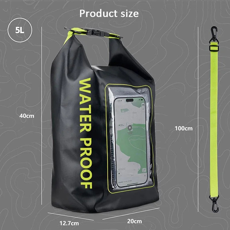 Waterproof Dry Bag with Touch Screen Window – 2L & 5L