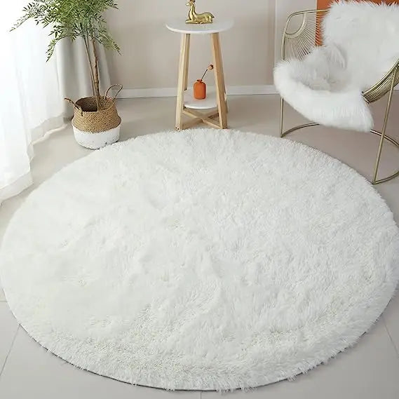 Fluffy Round Shag Rug for Kids Girls Bedroom & Nursery