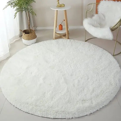 Fluffy Round Shag Rug for Kids Girls Bedroom & Nursery