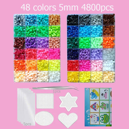 Hama Beads Kit – Fuse Bead Set with Pegboards & Iron