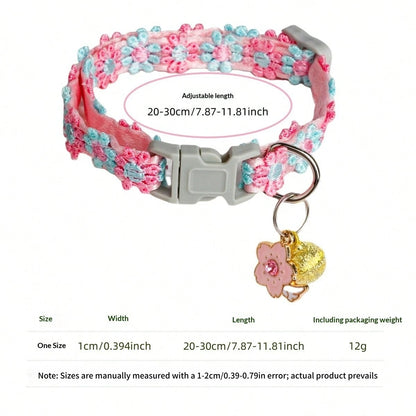 AirTag Cat Collar – Cute Flower Lace with Pendant & Bell
