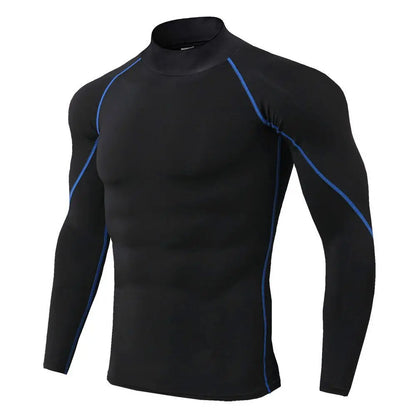 Men's Compression Shirt Long Sleeve Quick-Dry Gym Running Workout Top