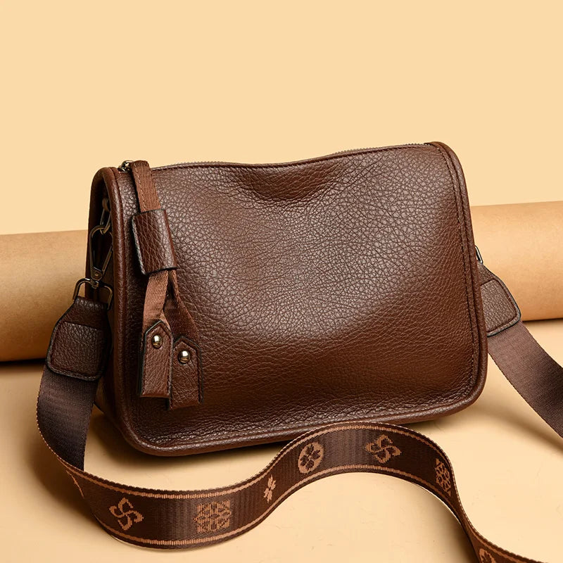 Genuine Leather Crossbody Bag – Soft Cowhide Women's Shoulder & Messenger Bag