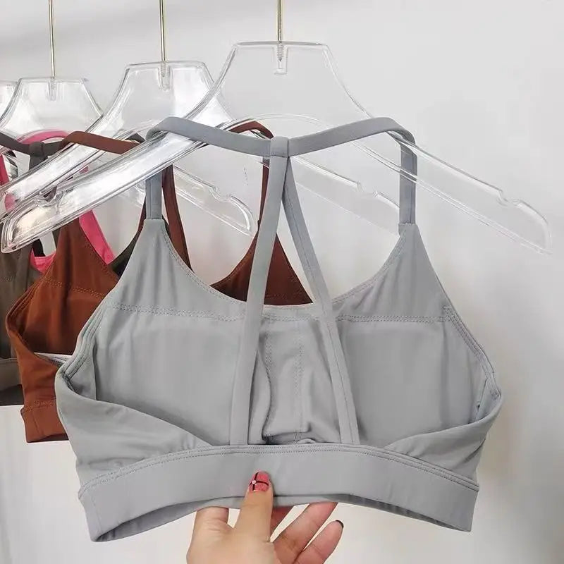 Women's Sports Bra – Open Back Halter Neck Yoga Fitness Bra