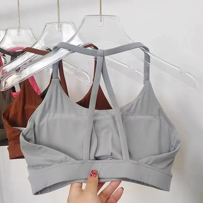 Women's Sports Bra – Open Back Halter Neck Yoga Fitness Bra