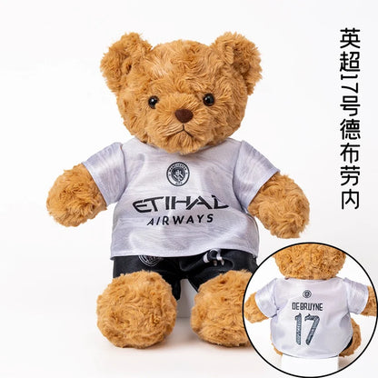 Football Player Plush Teddy Bear Doll – Soccer Star Souvenir Gift