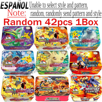 Pokemon TCG Metal Tin Box with 42 Cards – Random Design