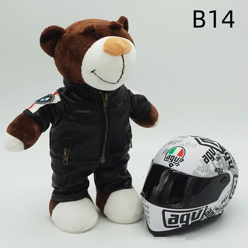 Motorcycle Helmet Teddy Bear Plush Toy – Biker Stuffed Animal Gift