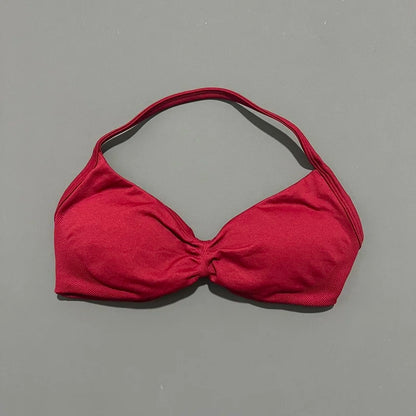 Seamless Halter Sports Bra – Women's Push-Up Gym Bra
