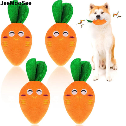 Squeaky Carrot Plush Dog Toy for Small & Medium Dogs