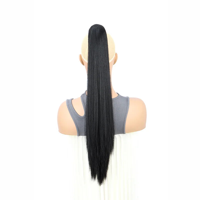 Claw Clip Ponytail Hair Extensions – 24 Inch Straight Synthetic