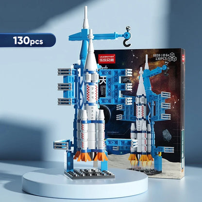 Space Rocket Building Blocks Set – 130-Piece DIY Model Kit