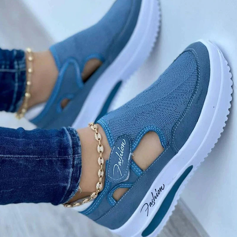 Women's Platform Sneakers Hollow Cutout Casual Shoes