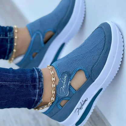 Women's Platform Sneakers Hollow Cutout Casual Shoes