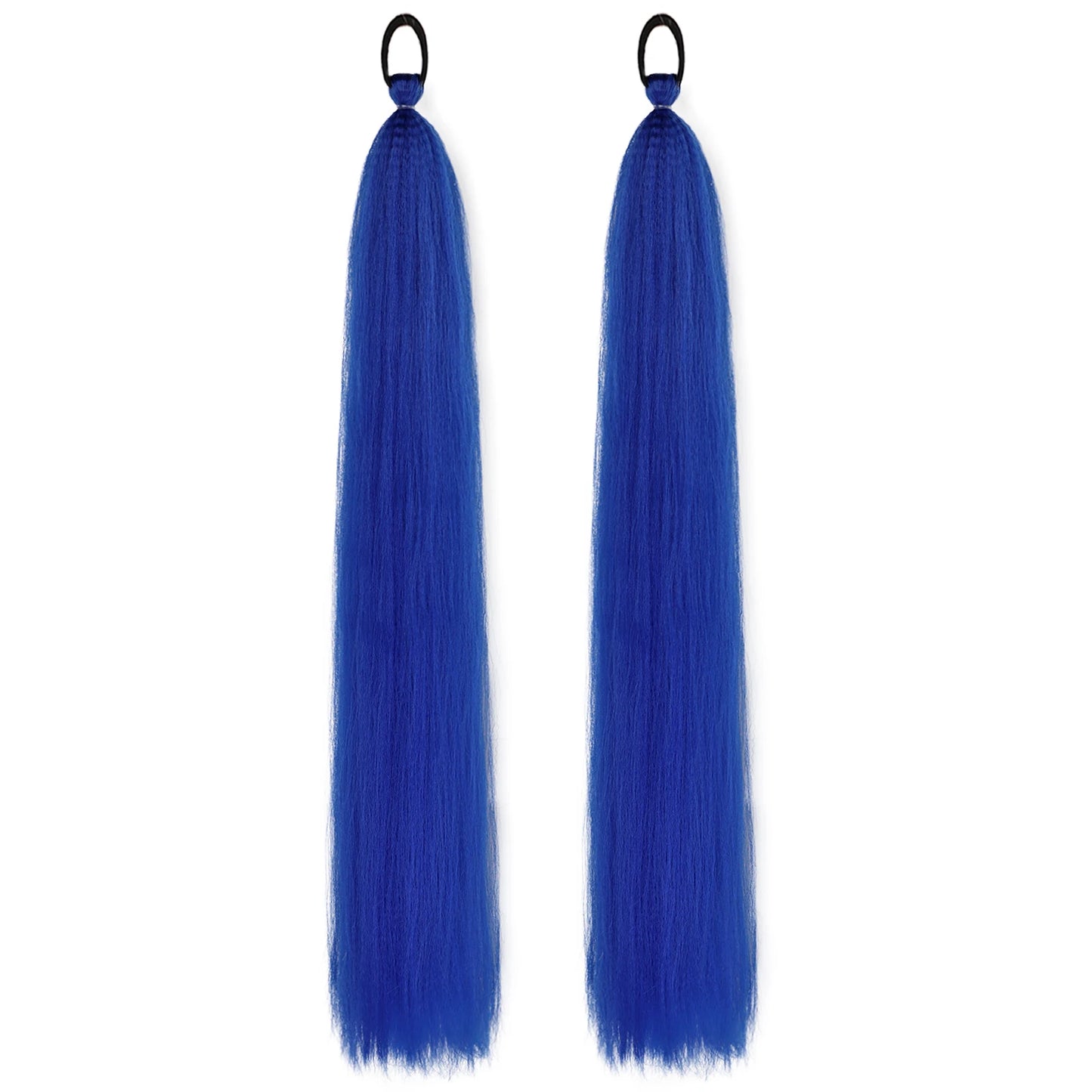 Synthetic Ponytail Extension 2-Piece Set – Long Straight with Rubber Band