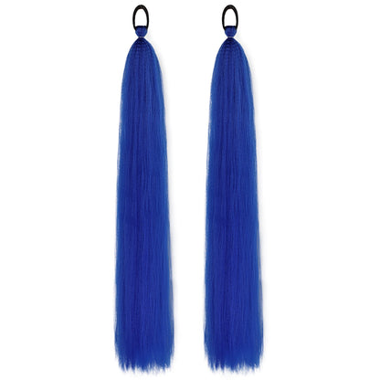 Synthetic Ponytail Extension 2-Piece Set – Long Straight with Rubber Band