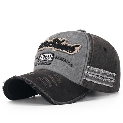 Embroidered Vintage Baseball Cap – Distressed Streetwear Hat