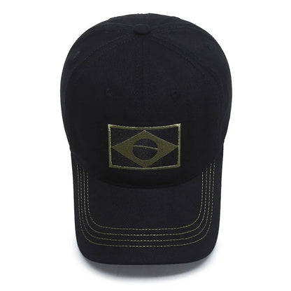 Brazil Flag Embroidered Baseball Cap – Outdoor Sports Sun Hat for Men