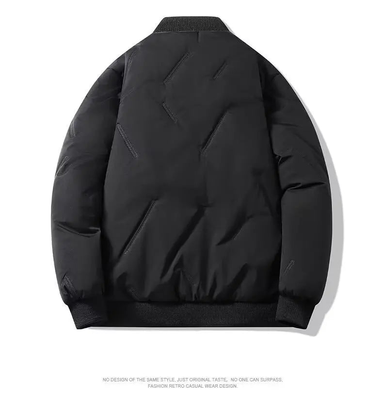 Men's Cotton Padded Bomber Jacket – Warm Winter Coat