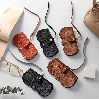 Litchi PU Leather Hanging Glasses Case – Portable Eyewear Holder