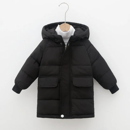 Kids Hooded Puffer Parka Coat – Warm Winter Jacket for Boys & Girls