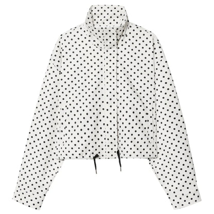 Polka Dot Bomber Jacket & Shorts Set – Women's Oversized Outerwear