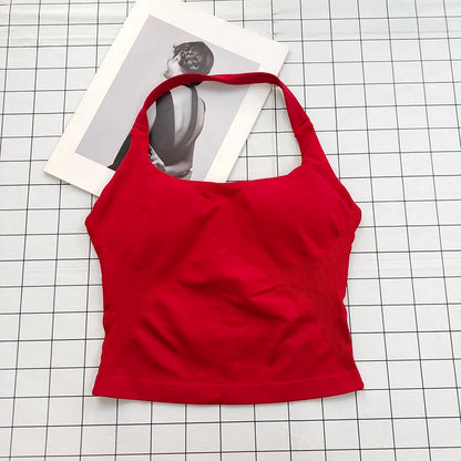 Women's Halter Neck Sports Bra Crop Top with Padding