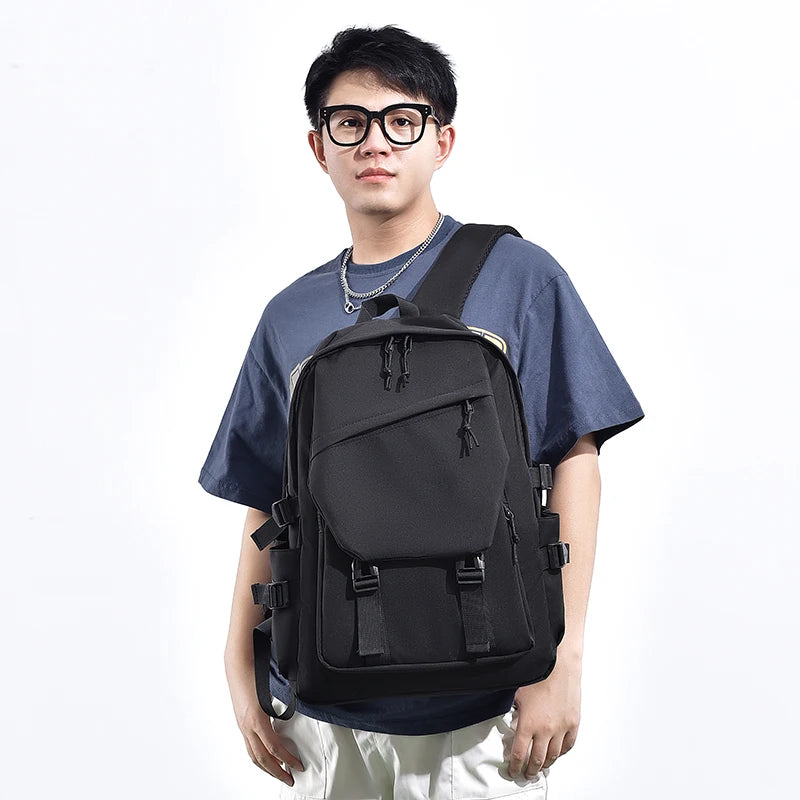 Travel Backpack 15" – Large Capacity Solid Color Daypack