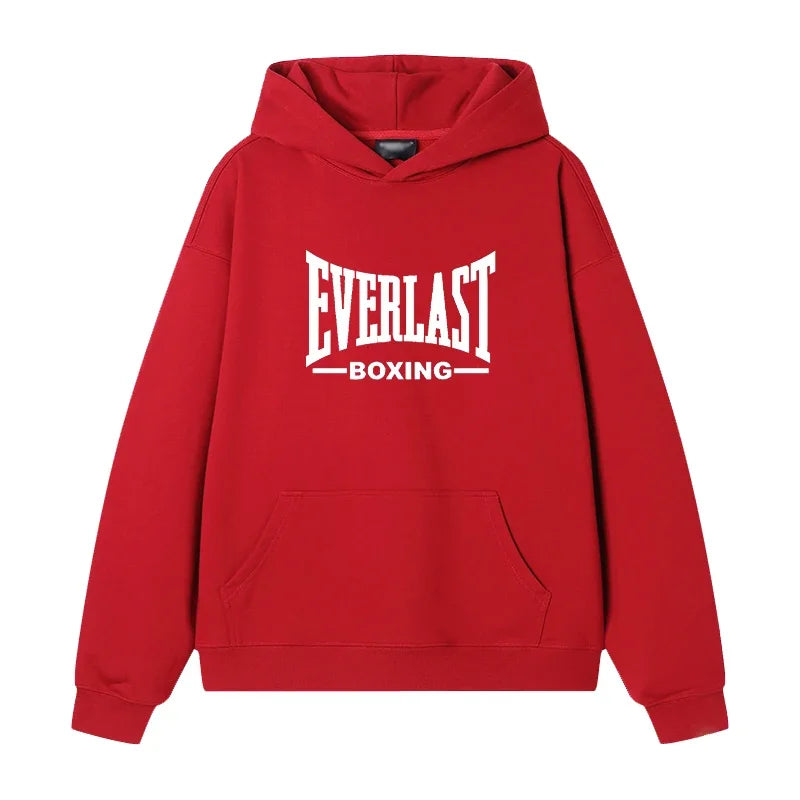 Vintage Boxing Logo Graphic Hoodie Casual Pullover Sweatshirt