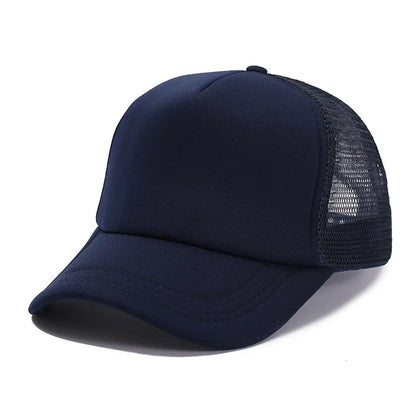 Custom Logo Mesh Trucker Hat – 5-Panel Snapback Baseball Cap for Men & Women