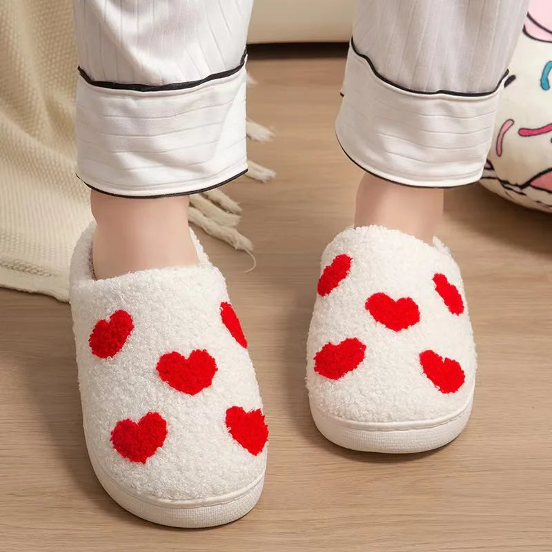 Ladies Soft Sole Slippers Winter Warm Anti-Slip Home Comfortable Poop Texture Women - Soft