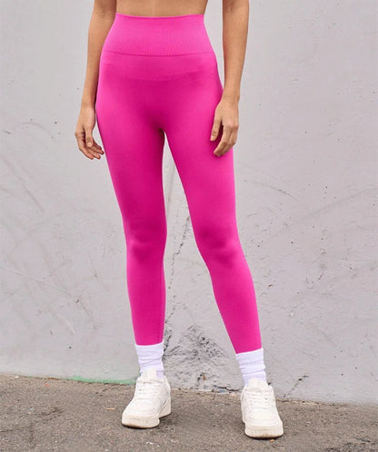 Seamless High-Waist Leggings – Peach Hip Lift V-Fold Fitness Pants